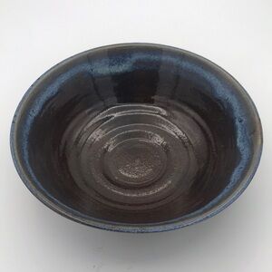 VTG Studio Art Pottery Artist Signed Drip‎ Glaze Serving Bowl